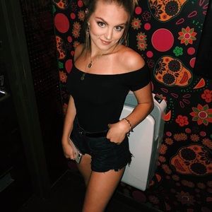 Black off the shoulder Body suite